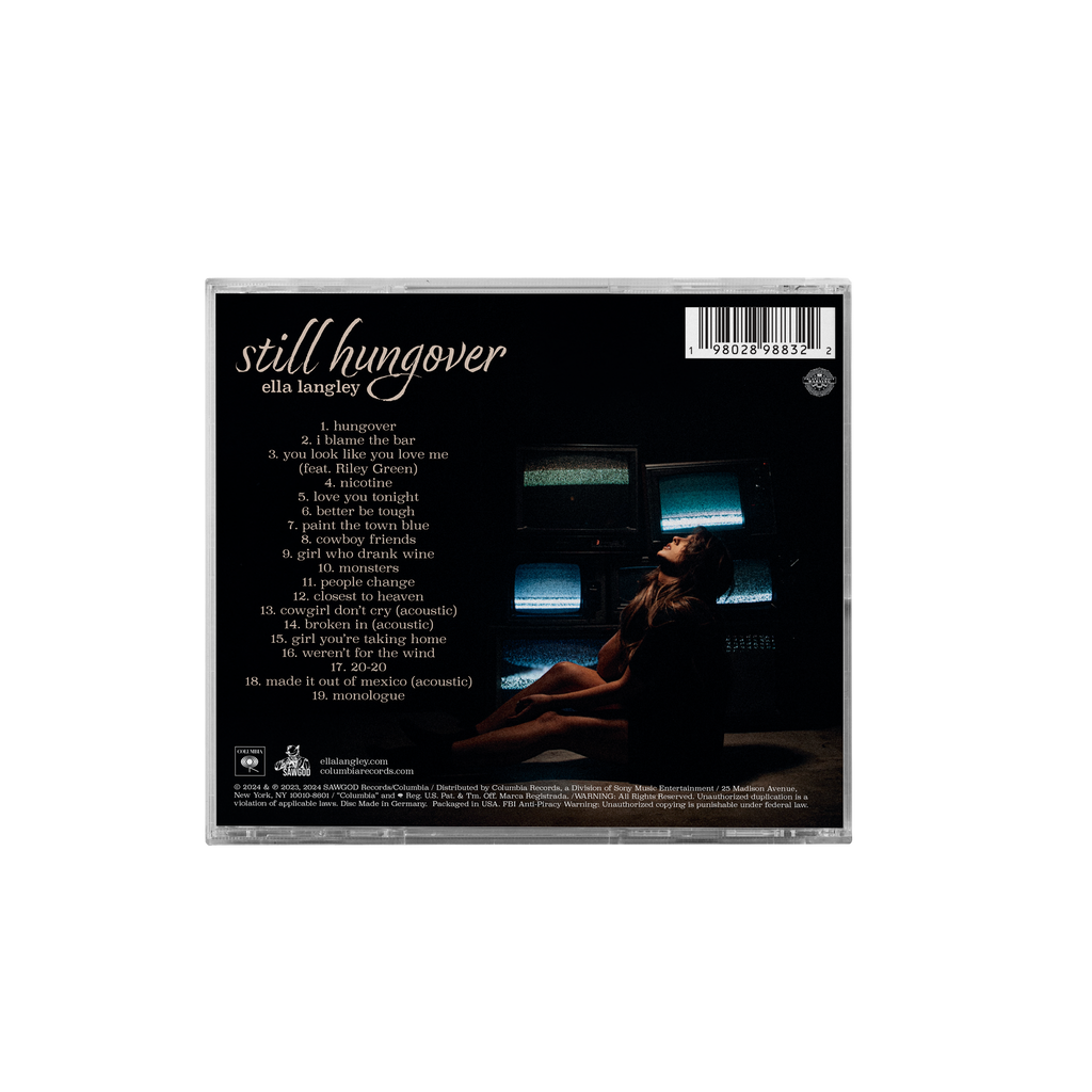 Ella Langley 'Still Hungover' CD back view.